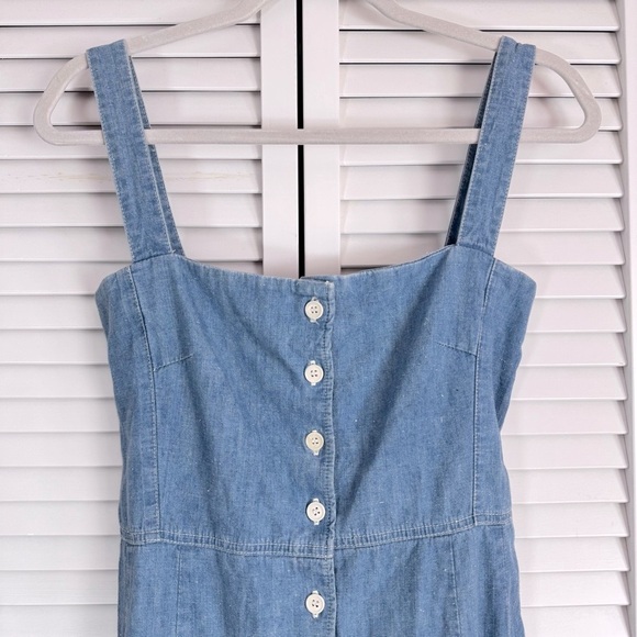 Levi’s Light Neppy Chambray Cotton Linen Overall Sundress Blue Size 0/XS - Picture 3 of 11